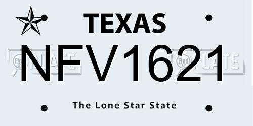 NFV1621 Texas License Plate