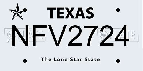 NFV2724 Texas License Plate