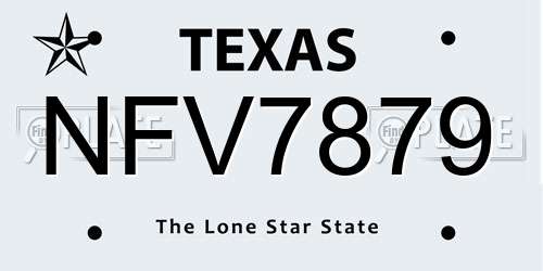 NFV7879 Texas License Plate