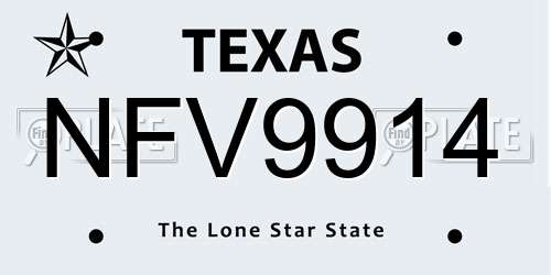 NFV9914 Texas License Plate