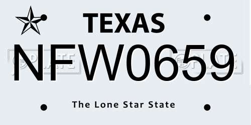 NFW0659 Texas License Plate