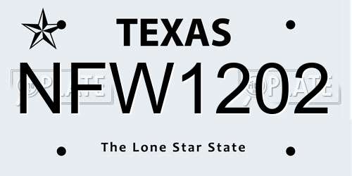 NFW1202 Texas License Plate