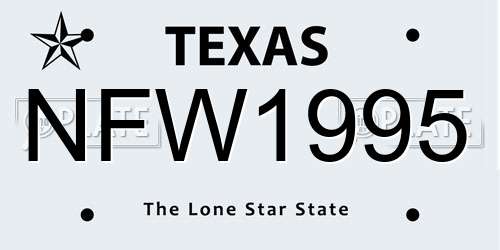 NFW1995 Texas License Plate