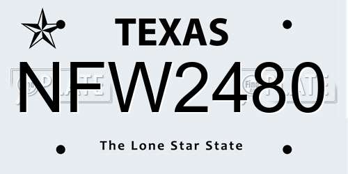 NFW2480 Texas License Plate