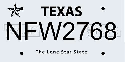 NFW2768 Texas License Plate