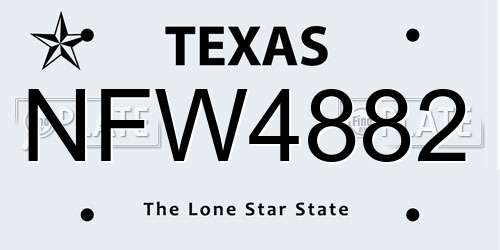 NFW4882 Texas License Plate