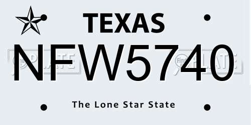 NFW5740 Texas License Plate