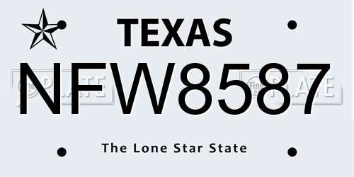 NFW8587 Texas License Plate