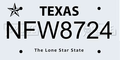 NFW8724 Texas License Plate
