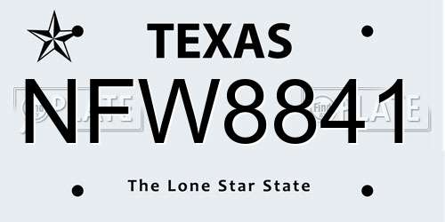 NFW8841 Texas License Plate