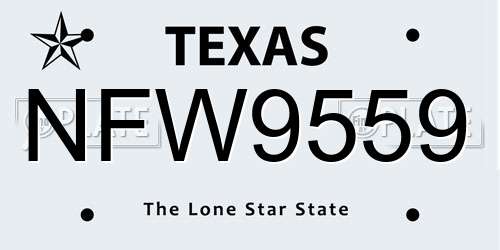 NFW9559 Texas License Plate