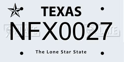 NFX0027 Texas License Plate