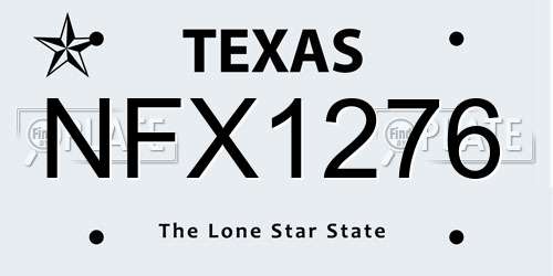 NFX1276 Texas License Plate