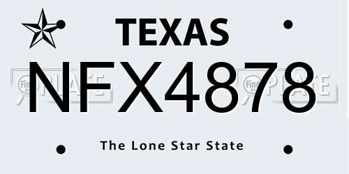 NFX4878 Texas License Plate