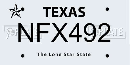 NFX492 Texas License Plate