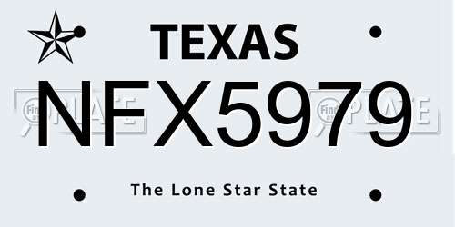 NFX5979 Texas License Plate