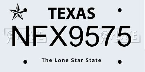 NFX9575 Texas License Plate