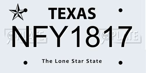 NFY1817 Texas License Plate