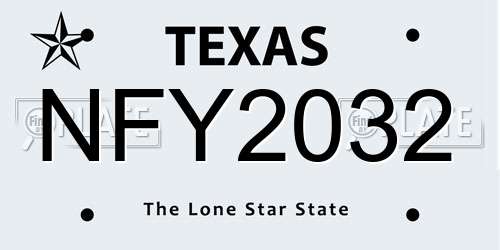 NFY2032 Texas License Plate