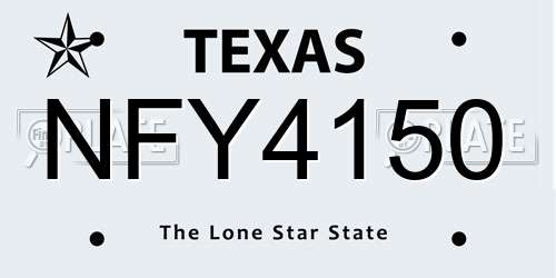 NFY4150 Texas License Plate