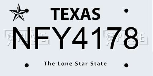 NFY4178 Texas License Plate
