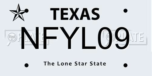 NFYL09 Texas License Plate