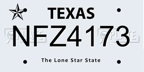 NFZ4173 Texas License Plate
