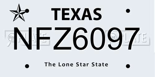 NFZ6097 Texas License Plate