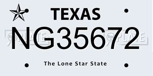 NG35672 Texas License Plate