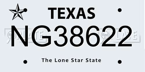 NG38622 Texas License Plate