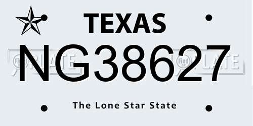 NG38627 Texas License Plate