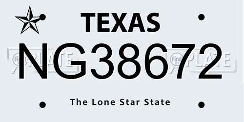 NG38672 Texas License Plate