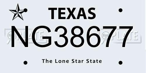 NG38677 Texas License Plate