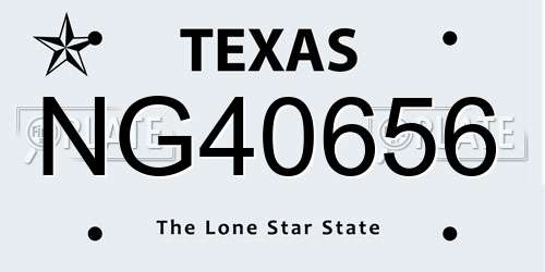 NG40656 Texas License Plate