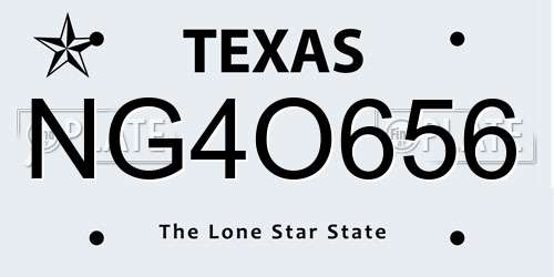 NG4O656 Texas License Plate