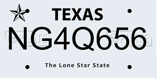 NG4Q656 Texas License Plate