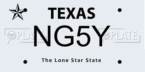 NG5Y Texas License Plate