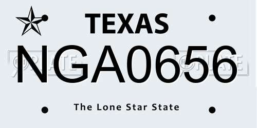 NGA0656 Texas License Plate