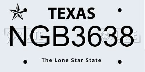 NGB3638 Texas License Plate