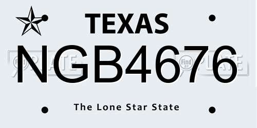 NGB4676 Texas License Plate