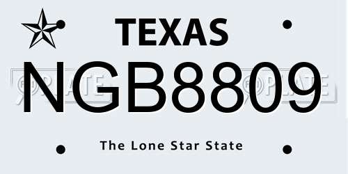 NGB8809 Texas License Plate