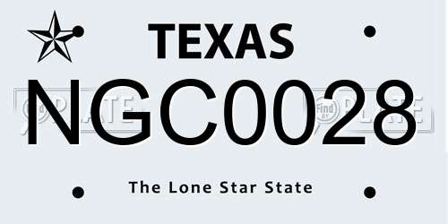 NGC0028 Texas License Plate