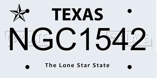 NGC1542 Texas License Plate