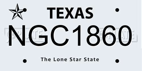 NGC1860 Texas License Plate