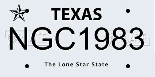 NGC1983 Texas License Plate