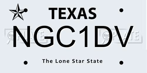 NGC1DV Texas License Plate
