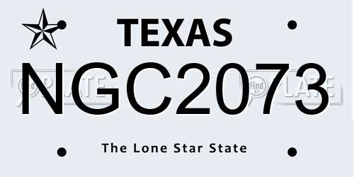 NGC2073 Texas License Plate