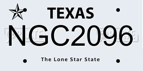 NGC2096 Texas License Plate