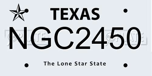 NGC2450 Texas License Plate