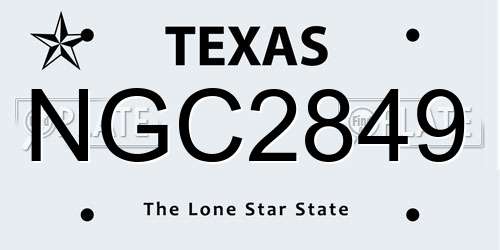 NGC2849 Texas License Plate